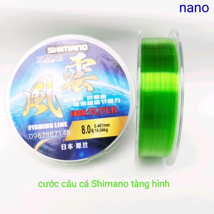 cước câu cá shimano super 100m tàng hình