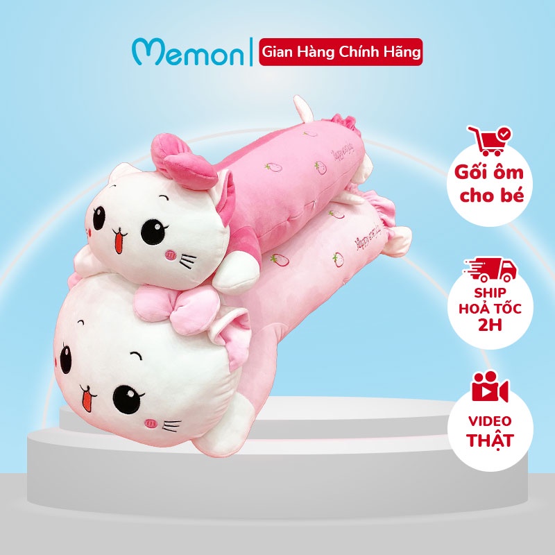 [Mã LIFEXANH03 giảm 10% đơn 500K] Gối Ôm Mèo Dâu Nhồi Bông Cao Cấp Memon