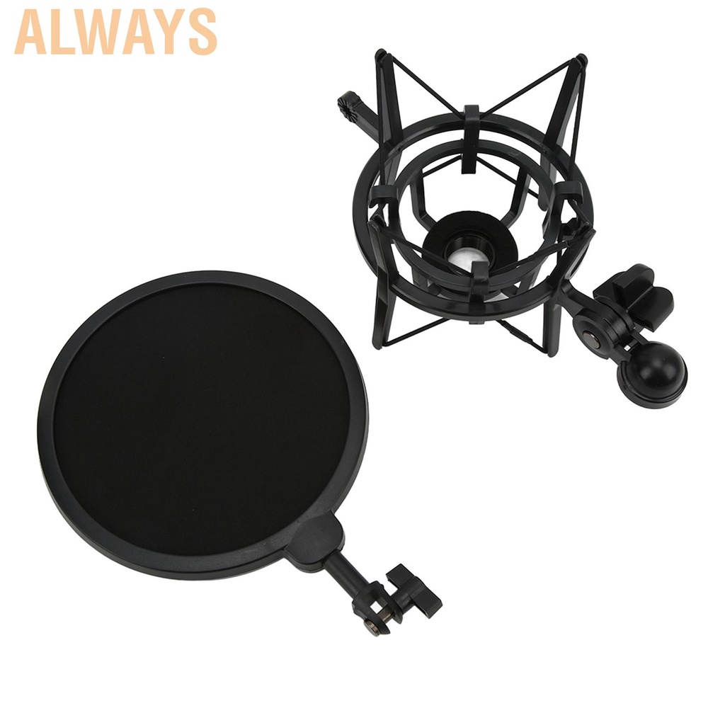 Always Microphone Shock Mount Mic Holder with Filter Anti Vibration Stand Shockmount for Recording