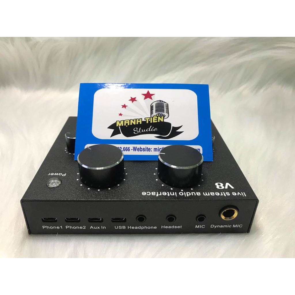 [Rẻ Vô Địch] Soundcard V8 Autotune bản quốc tế âm thanh phòng thu livestream karaoke facebook, bigo, tiktok