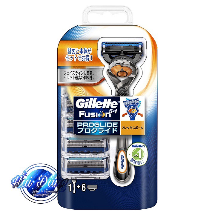 [HÀNG NHẬT] Dao cạo râu 5 lưỡi kép Gillette Fusion Proglide - Bộ Lưỡi 6 +1