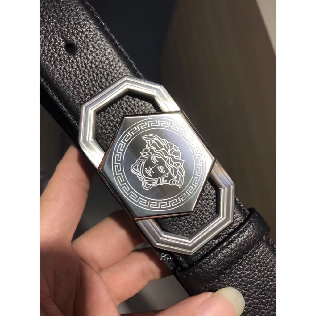 Thắt lưng versace Belt Couple Genuine Leather Luxury Waist Strap Jeans Pants Pin Buckle Waistband 402