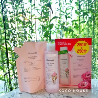 SET NƯỚC HOA HỒNG MAMONDE ROSE WATER TONER CHAI 250ml + Túi 250ml