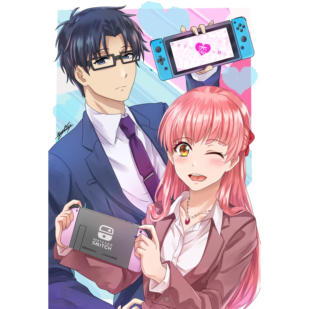 Poster A4 ảnh in hình Wotaku ni koi wa muzukashii Thật Khó Để Yêu Một Otaku anime chibi đẹp