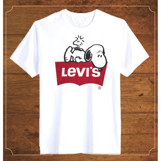 Áo thun trắng nam / nữ in hình levis