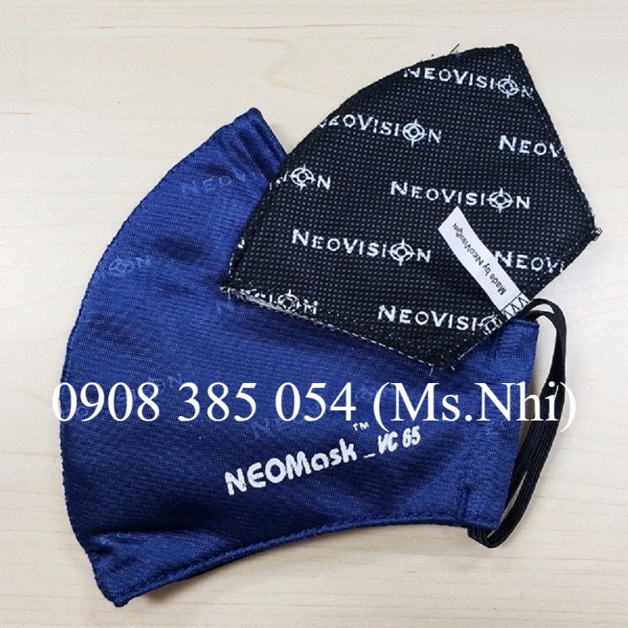 Neovision- Khẩu trang than hoạt tính Neomask VC65 (quai thun quàng tai)- Hình thật