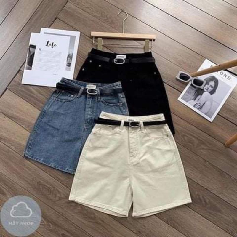 Quần short đùi lưng cao