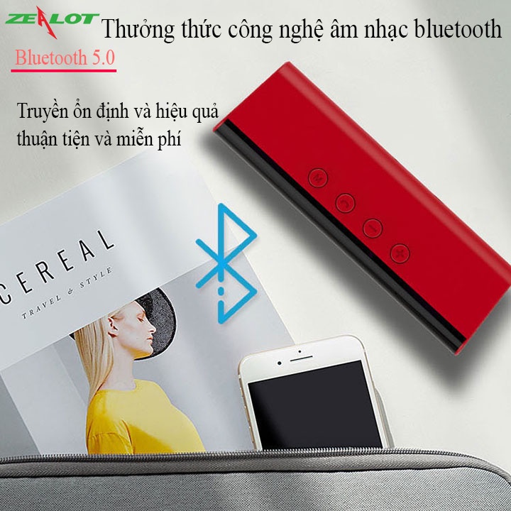 Loa bluetooth mini di động ngoài trời Zealot S31 kết nối với điện thoại máy tính nghe nhạc cực hay