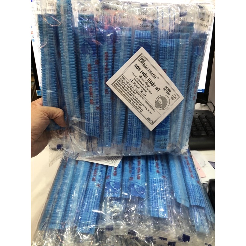 BỊCH 50c NÓN GIẤY Y TẾ/NÓN MŨ GIẤY PHẪU THUẬT BẢO THẠCH NÓN GIẤY TRÙM TÓC, NÓN CON SÂU TIỆT TRÙNG BẢO THẠCH