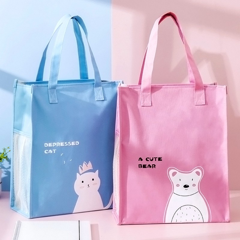 Túi Tote Meo meo style Hàn CAO CẤP - Có túi lưới đựng nước tiện lợi