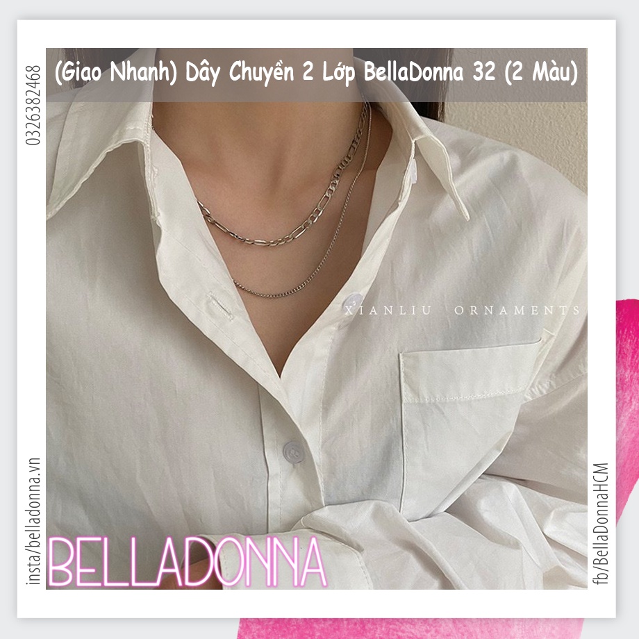 (Giao Nhanh) Dây Chuyền 2 Lớp BellaDonna 32 (2 Màu)