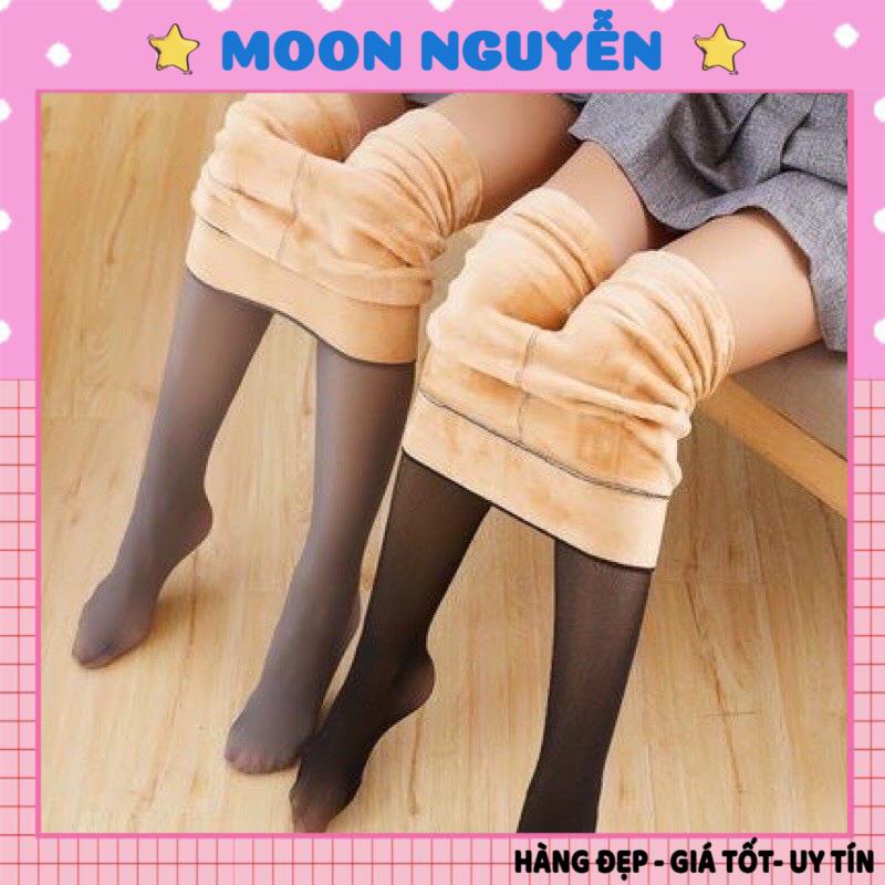 Quần tất nữ 3D lót lông màu đen, ghi khói, nâu cafe giữ nhiệt mùa đông siêu dày ấm QT05
