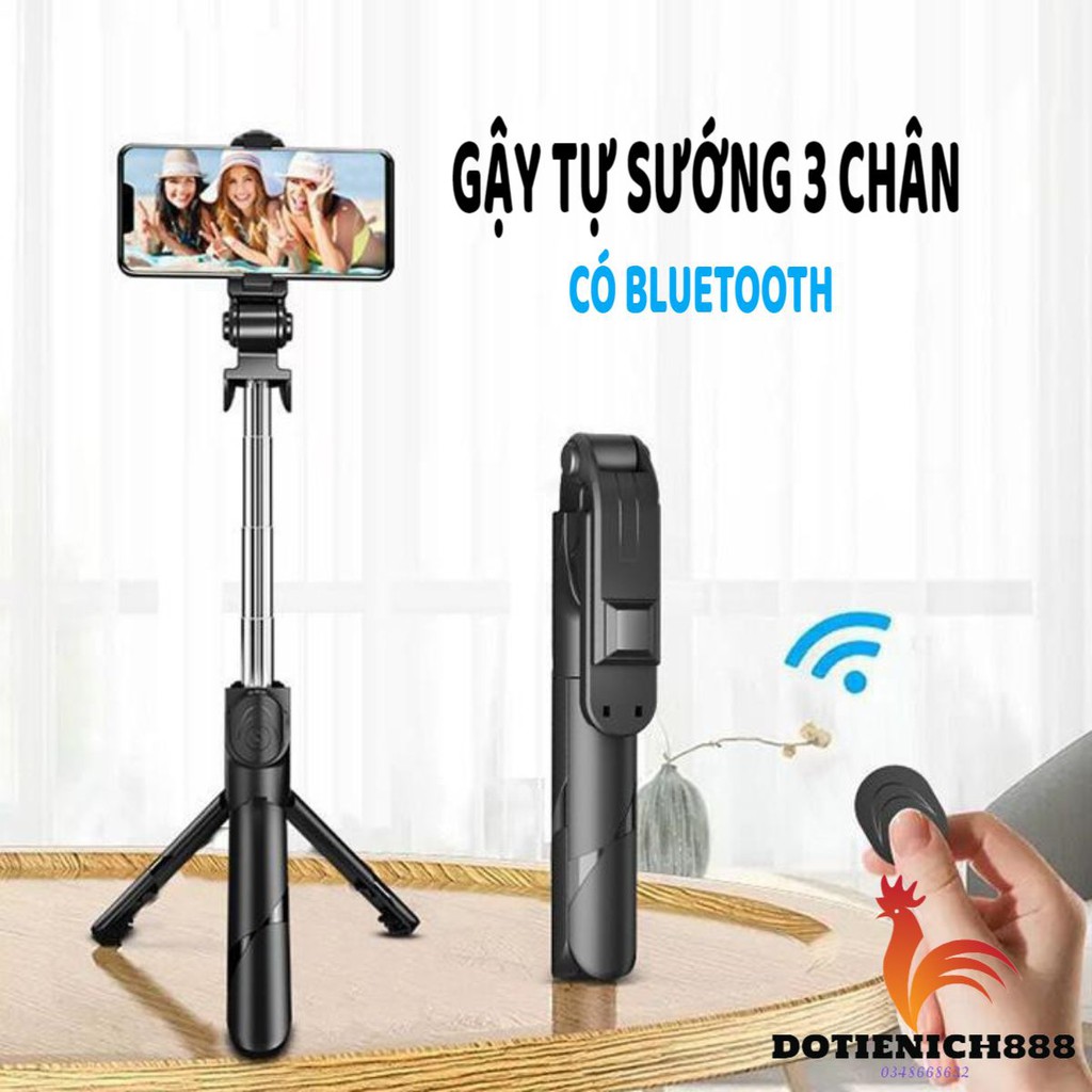 Gậy chụp ảnh XT-02, gậy tự sướng có bluetooth 3 chân đa năng,selfie , chụp hình, giá tripod đỡ điện thoại, livestream