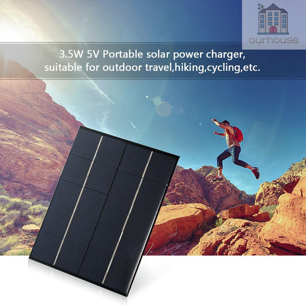 3.5W 5V Polycrystalline Silicon Solar Panel Solar Cell for Power Charger USB Port 18650 Battery Charging