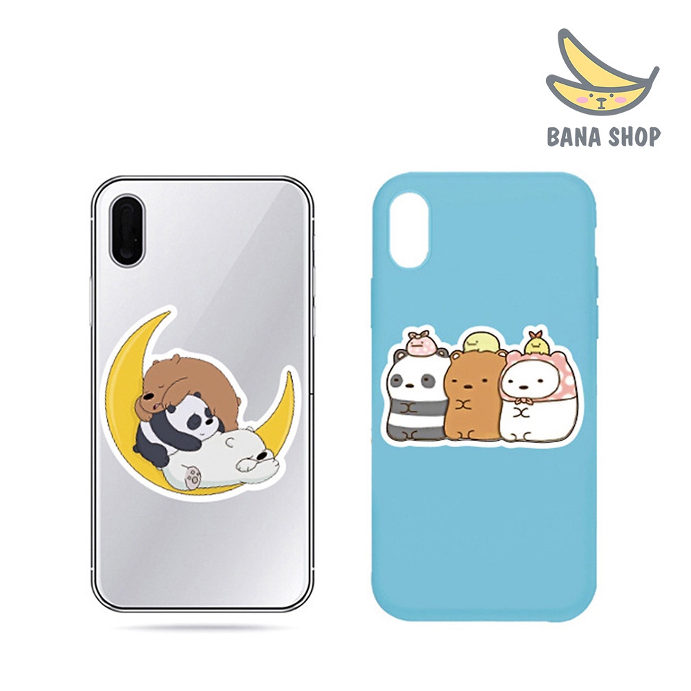 Set 105 sticker anh em gấu bare bear Chúng tôi đơn giản là Gấu