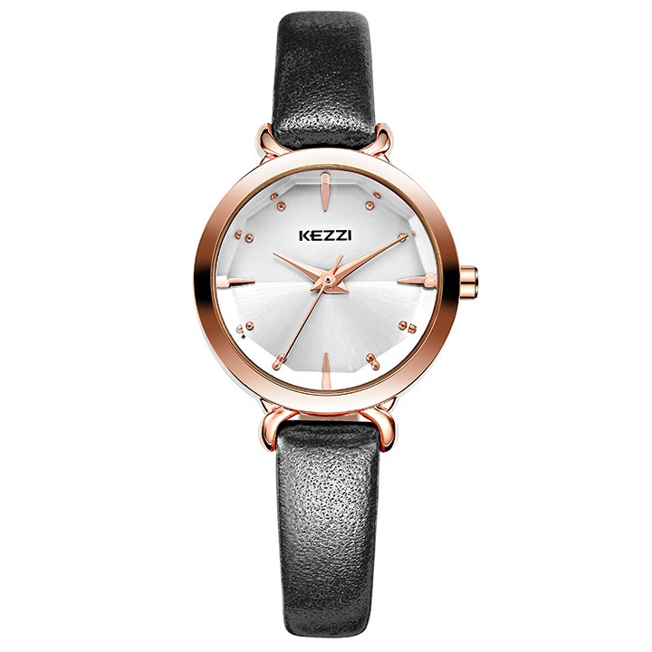 ĐỒNG HỒ NỮ KEZZI 1651 DÂY DA CAO CẤP, MẶT TRÒN THỜI TRANG - HÀNG CHÍNH HÃNG