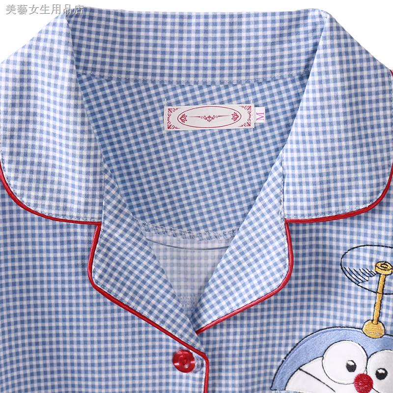 Bộ đồ ngủ Cotton tay dài in hình Doraemon phong cách Nhật Bản cho nữ | BigBuy360 - bigbuy360.vn