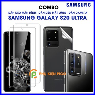 Dán màn hình Samsung Galaxy S20 Ultra và dán lưng Samsung S20 Ultra PPF cao cấp và Dán camera S20 Ultra - combo3