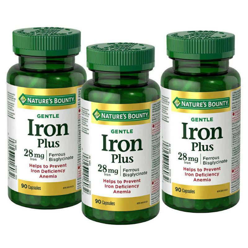 [6/2025] Viên uống bổ sung sắt cho người mệt mỏi, bà bầu thiếu Sắt Iron 28mg- 65mg Nature's Bounty