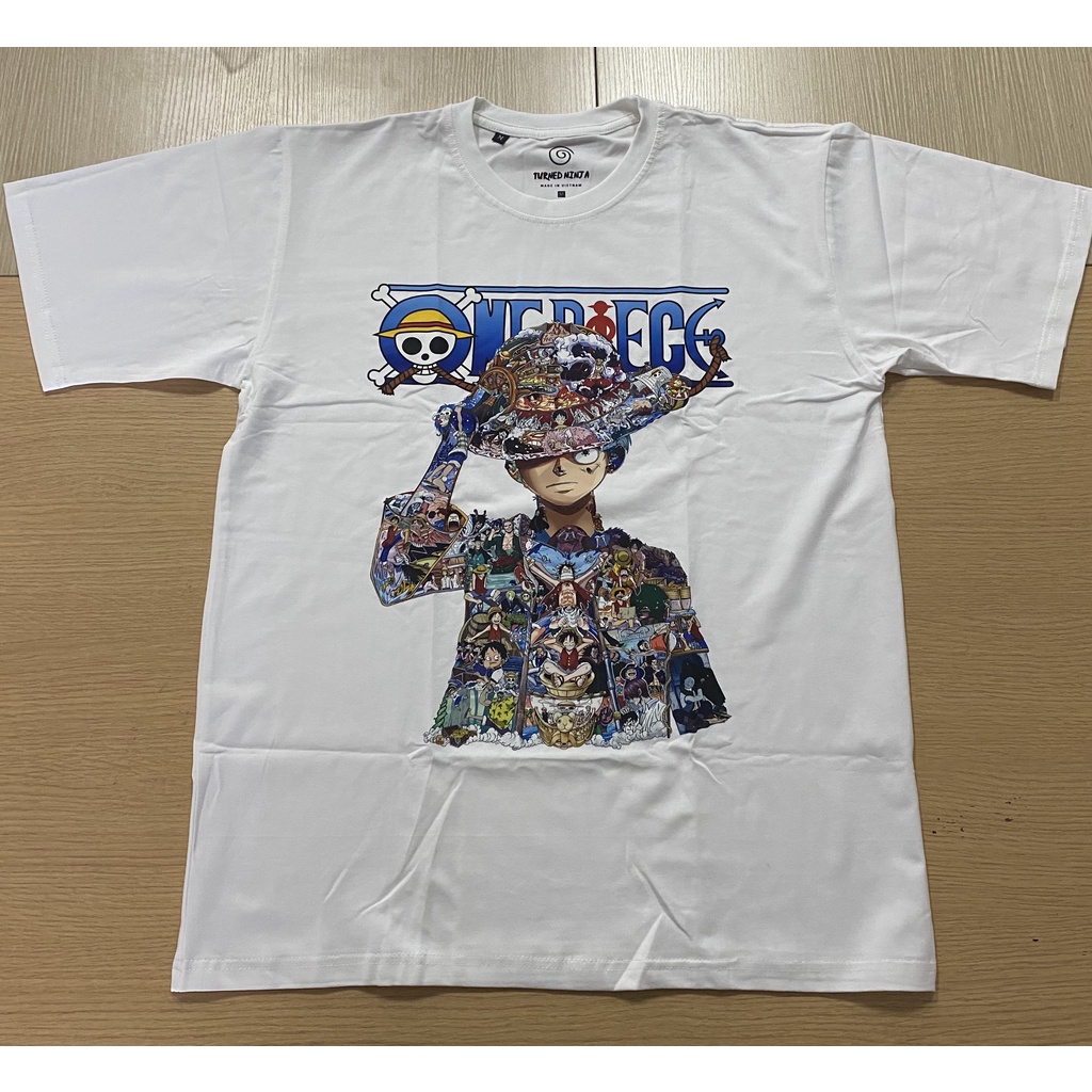 Áo thun Monkey D.Luffy nam,nữ chất liệu cotton 100%, màu đen hoặc trắng phiên có màu từ thương hiệu Turned Ninja