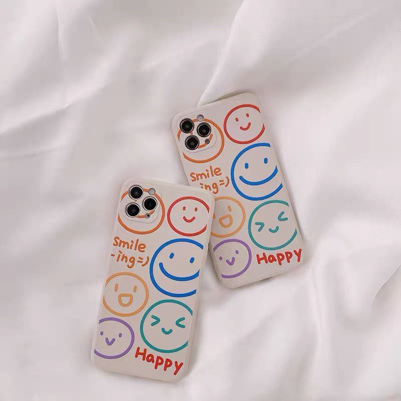 Ốp Lưng Iphone Cạnh Viền Vuông Ngủ Gật và Smile 6/6plus/6s/6splus/7/7plus/8/8plus/x/xr/xs/11/12/pro/max/plus/promax