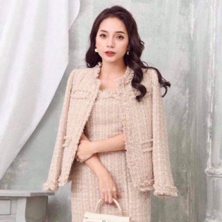 Set váy dạ tweed