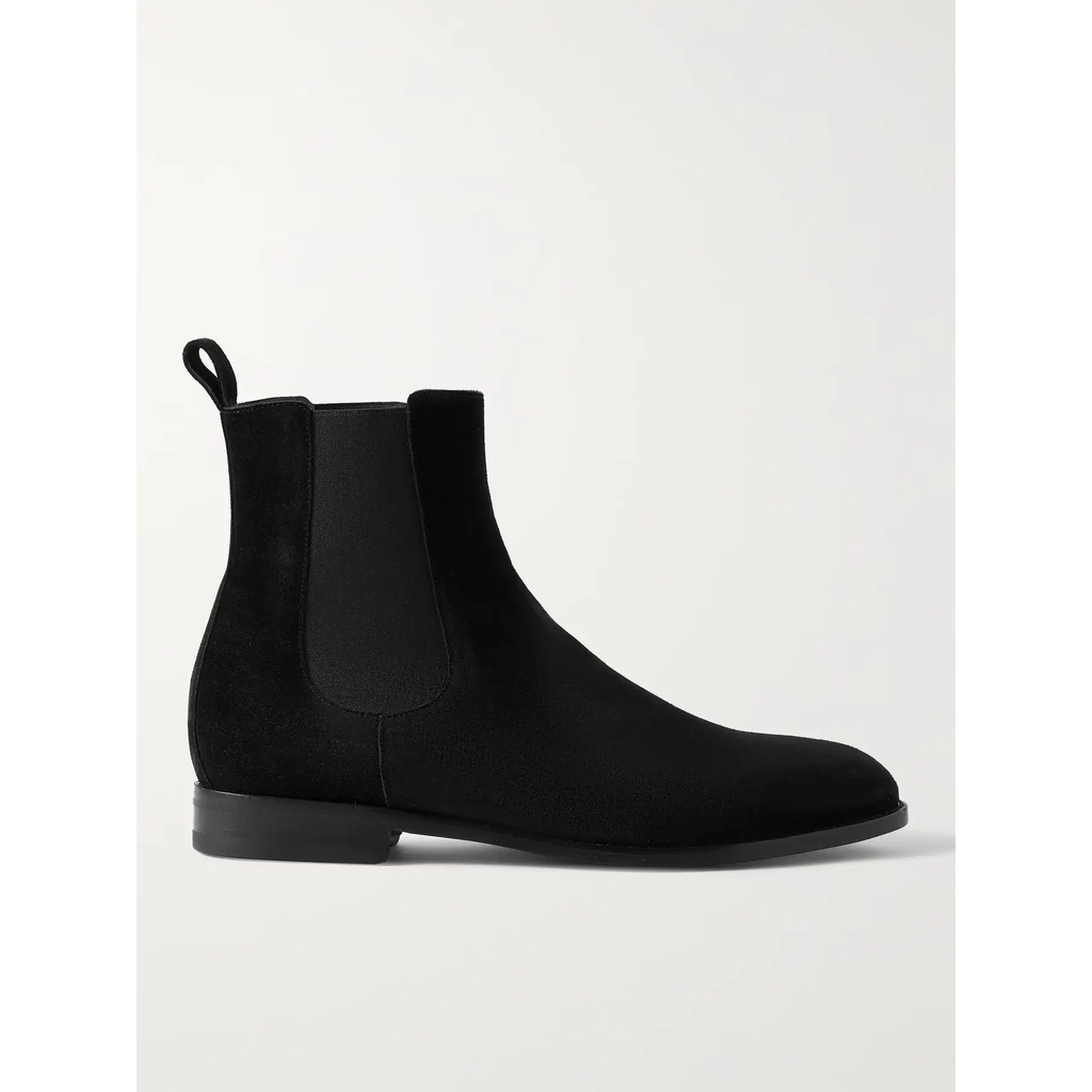 Giày Chelsea Boot màu đen da lộn đế cao su đúc độn 3.5cm | BigBuy360 - bigbuy360.vn