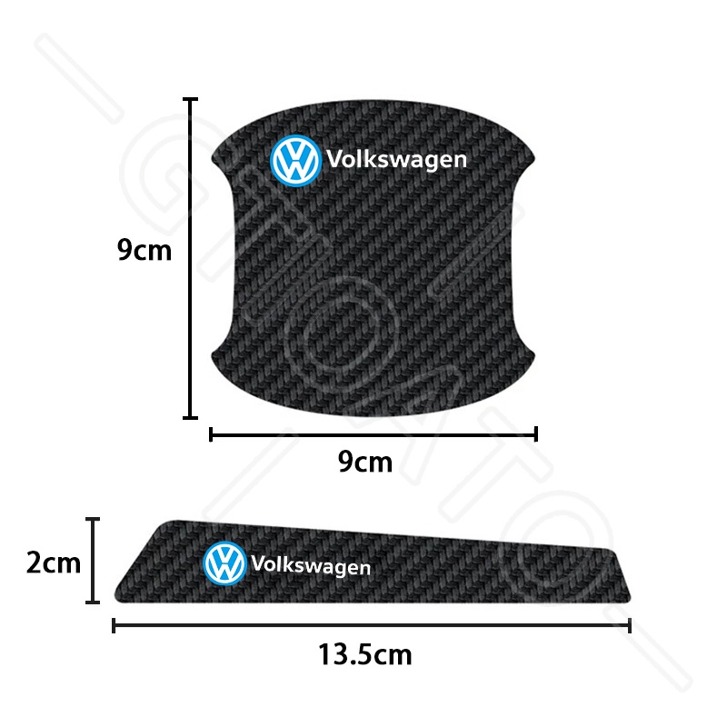 GTIOATO Bộ Bảo Vệ Tay Nắm Cửa ô Tô Sợi Carbon Bộ Bảo Vệ Bát Cửa Gương Hậu Xe HơI MiếNg DáN ChốNg XưỚC Phụ KiệN Ô Tô Cho Volkswagen Tiguan Beetle Polo Teramont Scirocco Santana Passat Jetta TCross Touareg