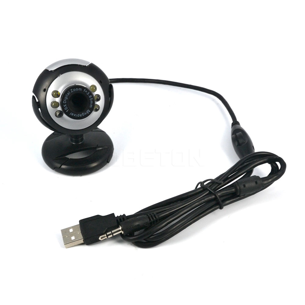 Webcam mini kĩ thuật số tích hợp 6 đèn LED kèm microphone chất lượng HD cắm USB