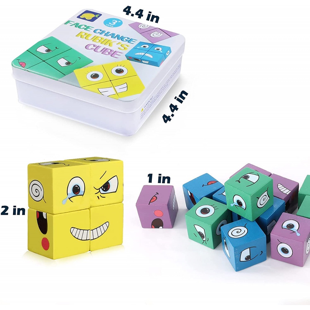 Đồ Chơi Khối Rubik Bằng Gỗ Hình Biểu Tượng Cảm Xúc Thay Đổi Gương Mặt Giáo Dục Theo Phương Pháp Montessori Phù Hợp Với Trẻ Lớn Tuổi Và Trẻ Em