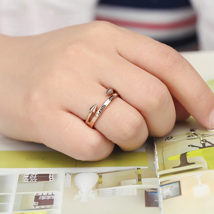 NHẪN TITAN MÀU HỒNG ETERNAL LOVE siêu đẹp, chuẩn thời trang - tặng hộp đựng xinh xắn