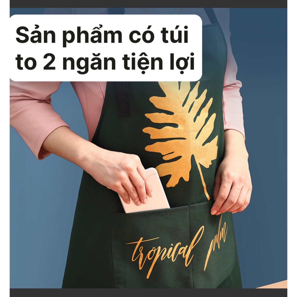 Tạp dề, tạp dề nấu ăn chống thấm nước ☘𝐅𝐑𝐄𝐄 𝐒𝐇𝐈𝐏☘ Tạp dề họa tiết tropical phong cách Bắc Âu