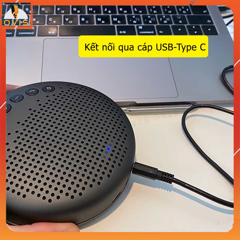 Emeet Luna - Micro Kèm Loa Họp Trực Tuyến Thu Âm 360 Độ, Lọc Tạp Âm Nền, Loa Công Suất Lớn Cho Nhóm 6-8 Người