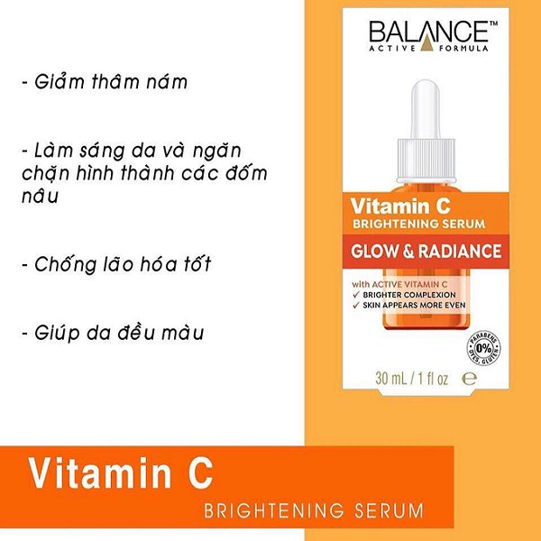 Combo Serum Trắng Da Balance VitaminC Brightening và Kem Giảm Thâm Mắt Máu Rồng Balance Active Formula Dragon Blood