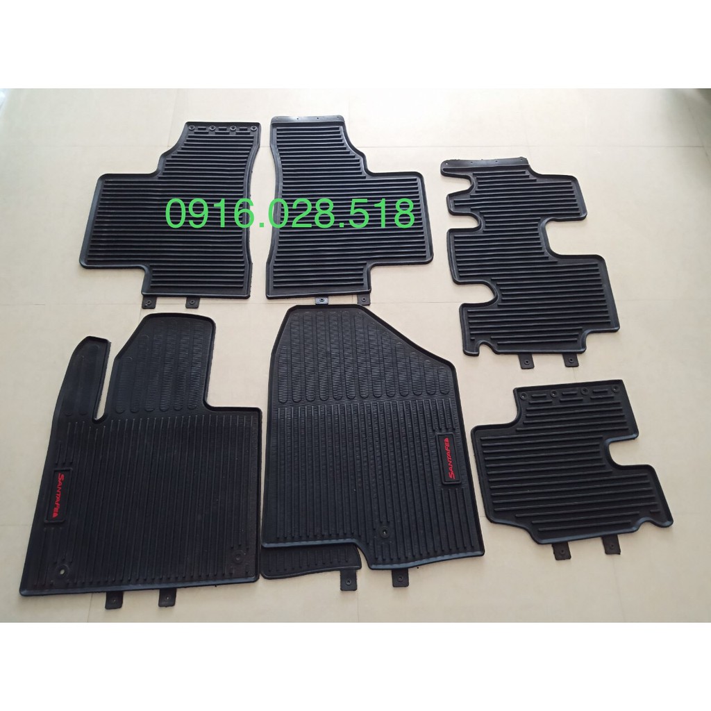 Thảm Lót sàn Cao su xe Santafe 2019-2020 Full bộ - không mùi, dễ vệ sinh
