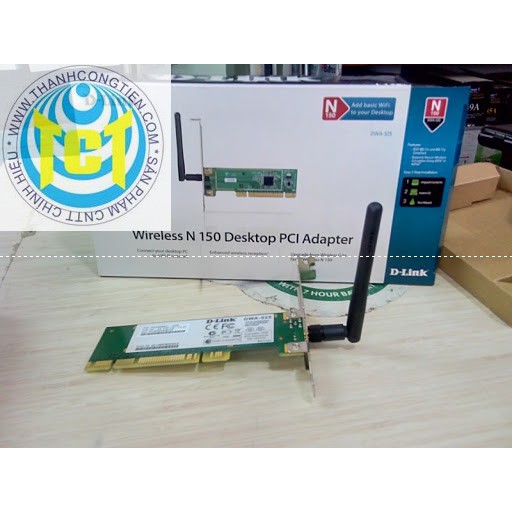 D-LINK DWA-525 Card mạng Wireless PCI, chuẩn N150Mbps, ăng-ten rời