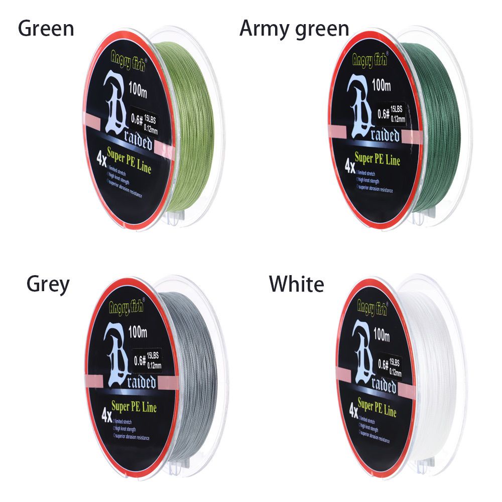 Cuộn Dây Câu Cá PE Bện 4 Sợi 100m Chống Mài Mòn Nhiều Màu Sắc