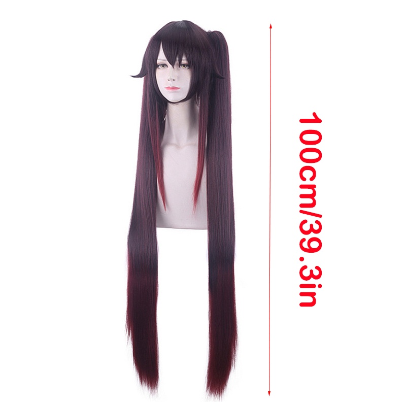 Genshin Impact HuTao Cosplay Wig Ponytail Halloween Carnival Comic Con Props girl gift