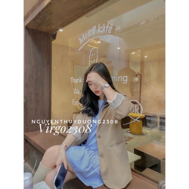 Áo blazer nâu tây 2 lơp phong cách Hàn quốc-Áo vest nâu sang chảnh xmin | BigBuy360 - bigbuy360.vn