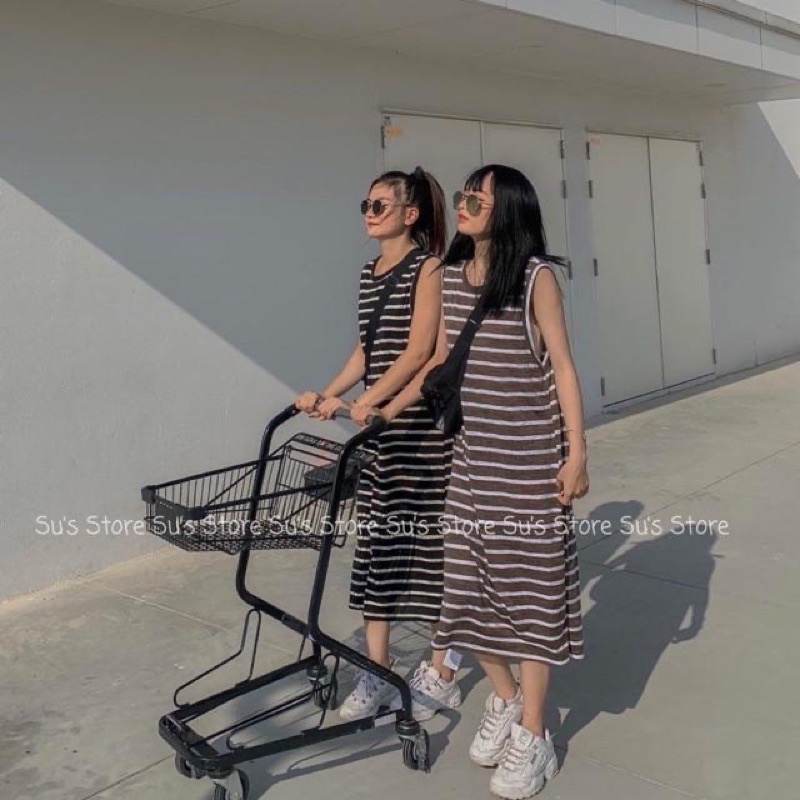 Đầm tanktop kẻ sọc dáng dài của su._.storee