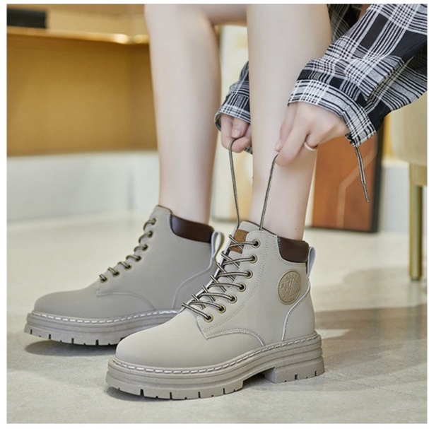 Bốt, boots cổ thấp buộc dây khâu đế phối da xịn 2022, 2023 Full box