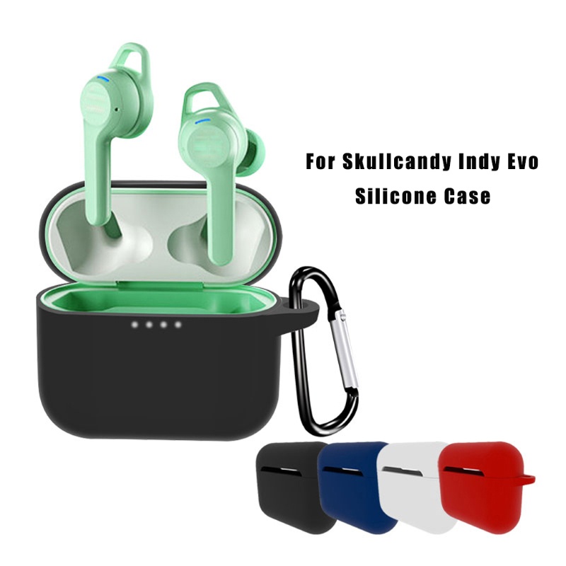 Vỏ bảo vệ hộp sạc tai nghe không dây chống bụi màu kẹo bằng silicon cho Skull Candy Indy Evo True