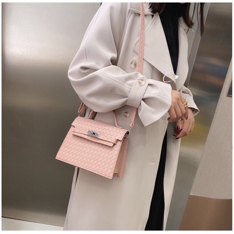 Túi Xách NữTặng QuàTúi Xách Mini đeo chéo da PU cao cấp đan chéo phối dây đeo nhỏ nhắn thời trang MÃ 7851