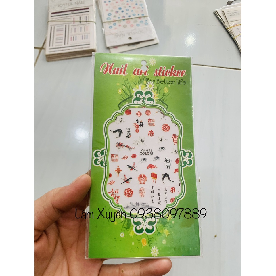 GIÁ RẺSticker dán móng tay có keo sẵn hoạ tiết trang trí đa dạng, thích hợp mọi lứa tuổi, có keo sẵn tháo ra xài