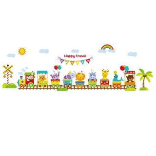 Decal dán tường hình thú đoàn tàu
