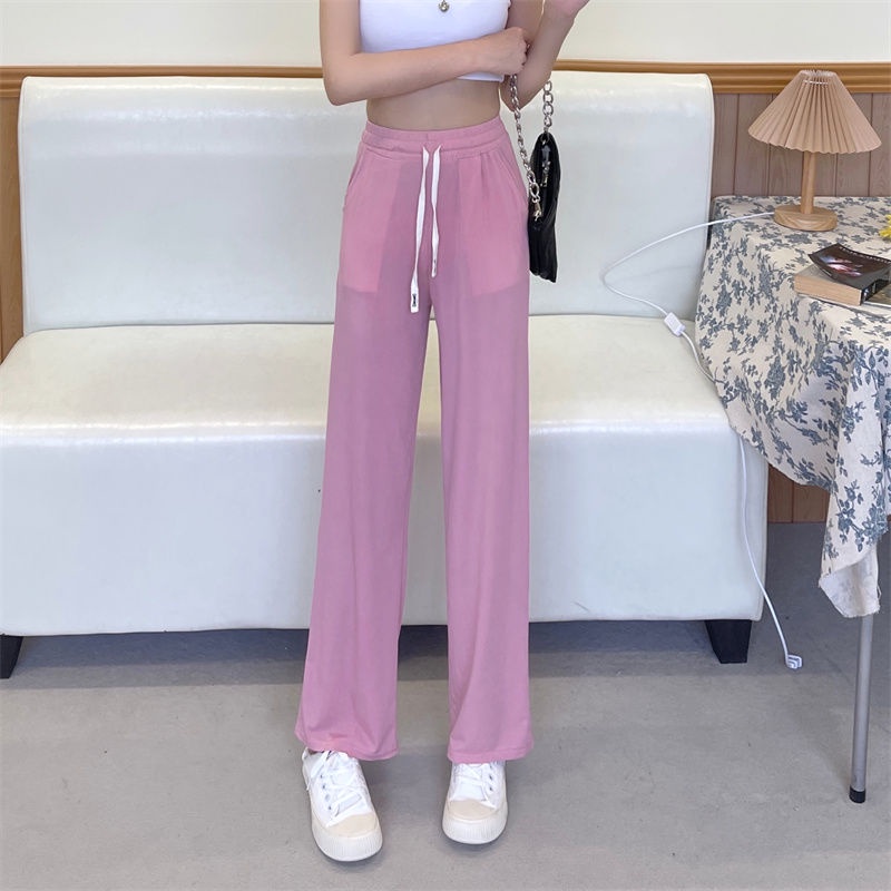 Quần Dài Nữ Ống Rộng Lưng Cao Thời Trang Hàn Quốc Mới