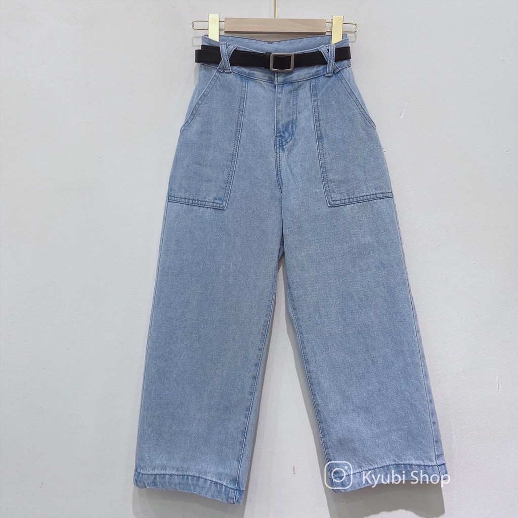 Quần Jeans Cullotes Form Ngố [ Wash ] [Có Set] - KYUBI BJ2X