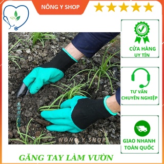 Găng tay làm vườn đa năng màu xanh có móng vuốt đào xới đất chống gai chống thấm nước, bao tay làm vườn bảo hộ lao động