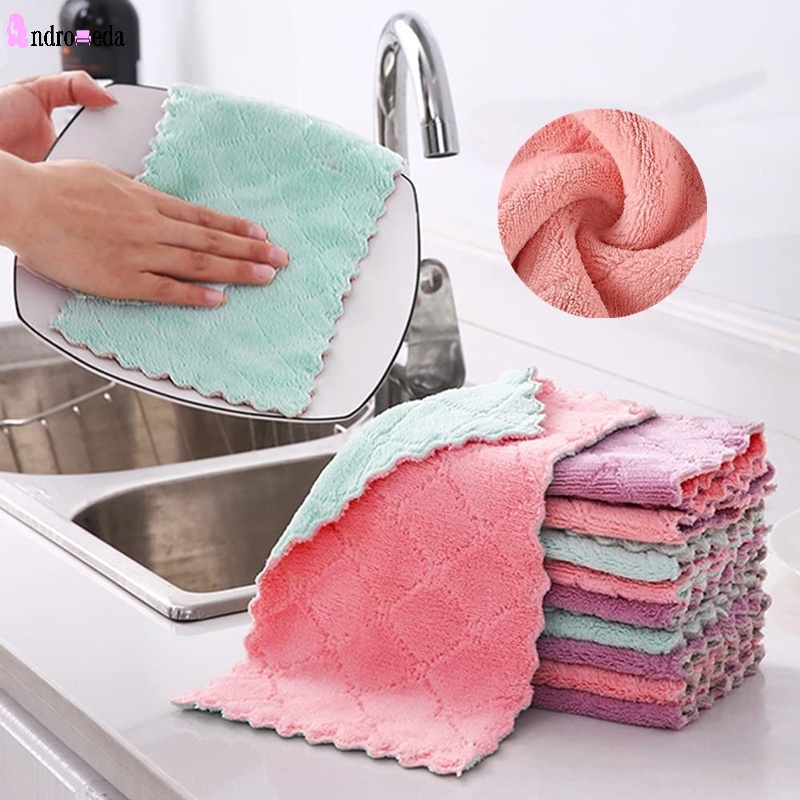 1 Khăn Lau Chén Dĩa Thấm Hút Nước Chống Dính Dầu Tiện Dụng Cho Nhà Bếp