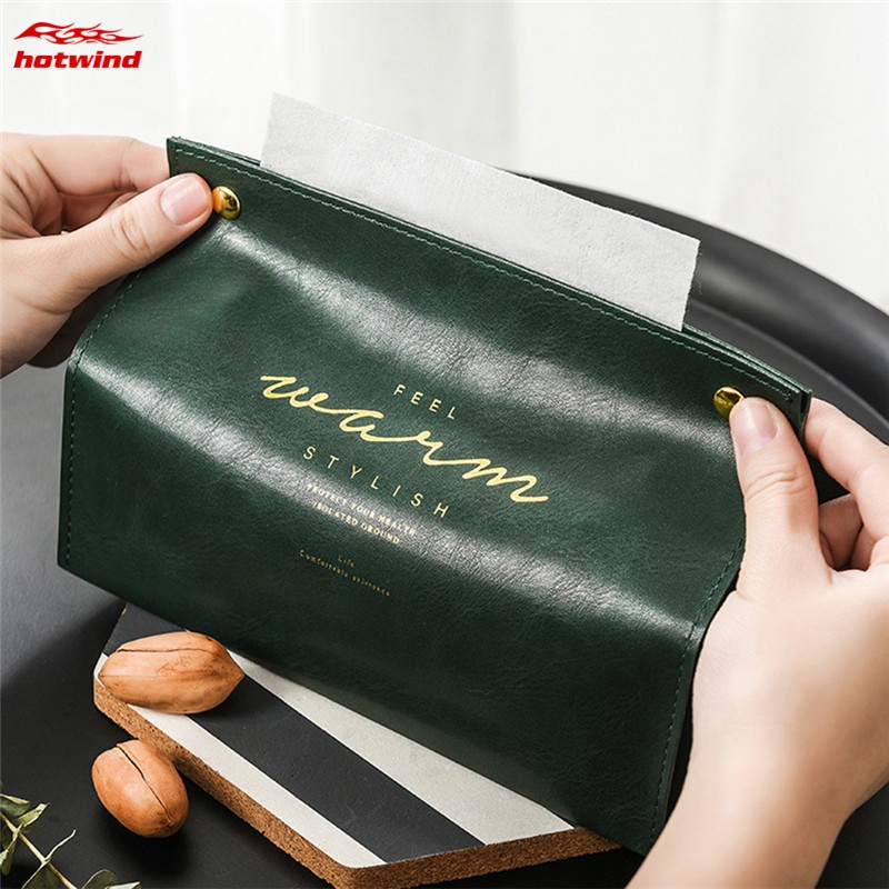 Hộp đựng khăn giấy bằng da kiểu dáng đơn giản tiện dụng